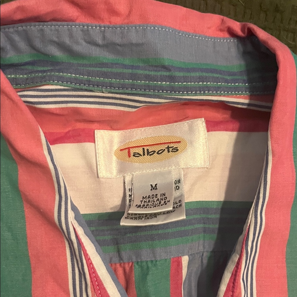 Talbots Multicolor Striped Button Down Shirt - image 2